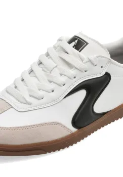 Pantofi sport SKECHERS alb-negru, HOTSHOT, din piele naturala imagine