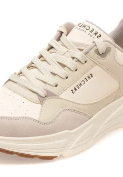 Pantofi sport SKECHERS albi, 183430, din piele ecologica imagine