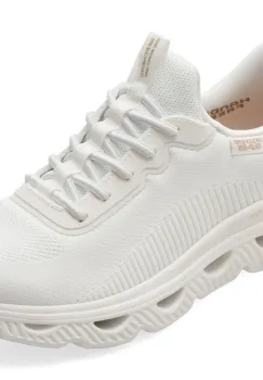 Pantofi sport SKECHERS albi, BOBS ARC WAVES, din material textil imagine