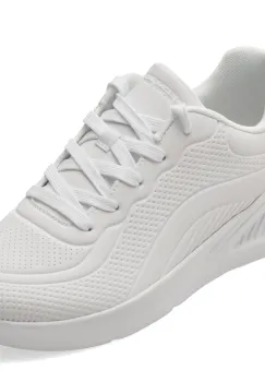 Pantofi sport SKECHERS albi, BOBS BUNO, din piele ecologica imagine