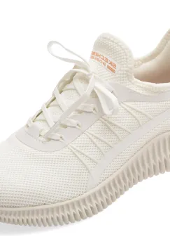 Pantofi sport SKECHERS albi, BOBS GEO, din material textil imagine