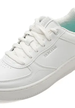 Pantofi sport SKECHERS albi, SPORT COURT 2.0, din piele ecologica imagine