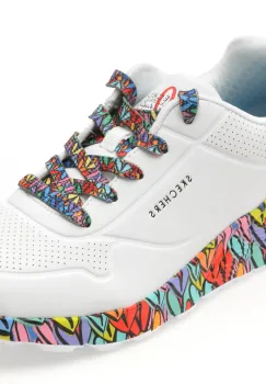 Pantofi sport SKECHERS albi, UNO LITE, din piele ecologica imagine