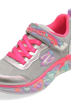 Pantofi sport SKECHERS argintii, ETERNAL HEART LIGHTS, din material textil imagine