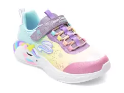 Pantofi sport SKECHERS multicolor, 302311L, din material textil si piele ecologica
