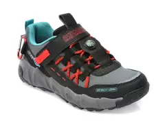 Pantofi sport SKECHERS negri, 406423L, din piele ecologica si material textil