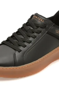 Pantofi sport SKECHERS negri, COURT BREAK, din piele ecologica imagine