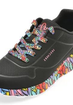 Pantofi sport SKECHERS negri, UNO LITE, din piele ecologica imagine