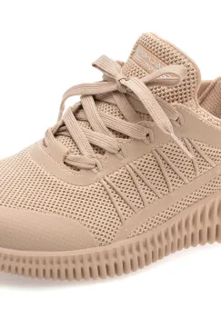 Pantofi sport SKECHERS nude, BOBS GEO LITE, din material textil imagine