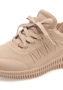Pantofi sport SKECHERS nude, BOBS GEO LITE, din material textil imagine