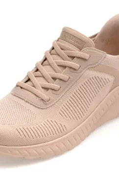 Pantofi sport SKECHERS nude, BOBS SQUAD CHAOS, din material textil imagine
