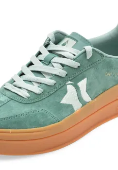 Pantofi sport SKECHERS verzi, ACADEMY HI, din piele intoarsa imagine