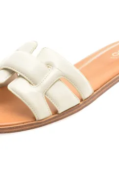 Papuci ALDO albi, ELENAA 121, din piele naturala imagine
