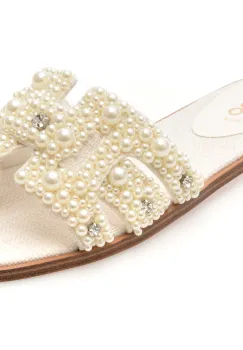 Papuci ALDO albi, ELENY 965, din material textil imagine