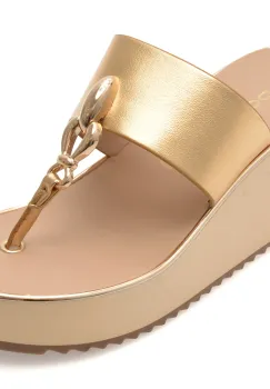 Papuci ALDO aurii, 13964751, din piele ecologica imagine