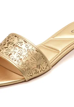 Papuci ALDO aurii, BRILLIANCE 711, din piele ecologica imagine