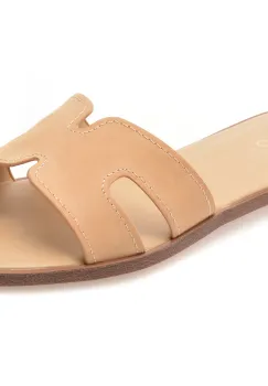 Papuci ALDO bej, ITSANDAL 260, din nabuc imagine