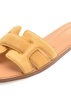 Papuci ALDO galbeni, ELENY 750, din piele intoarsa imagine