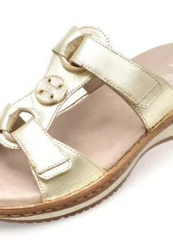 Papuci ARA aurii, 29003, din piele naturala imagine