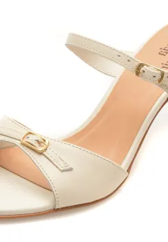 Papuci eleganti FLAVIA PASSINI albi, 373403, din piele naturala imagine