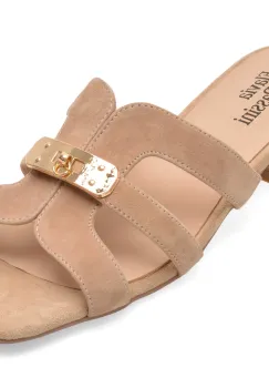 Papuci eleganti FLAVIA PASSINI bej, ATH216, din piele intoarsa imagine