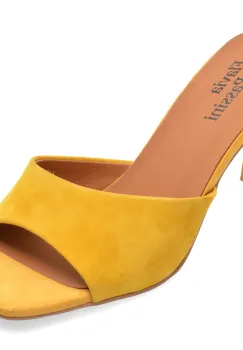 Papuci eleganti FLAVIA PASSINI galbeni, A492, din piele intoarsa imagine