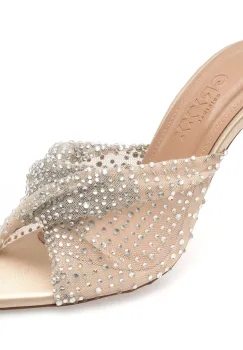 Papuci eleganti GRYXX bej, 89086, din material textil imagine