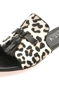 Papuci EPICA alb-negru, 32523, din piele naturala imagine