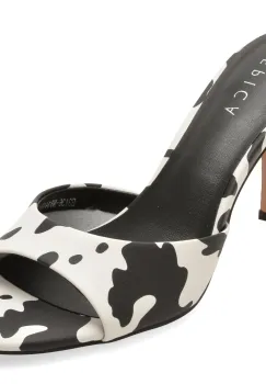 Papuci EPICA alb-negru, E3136, din piele naturala imagine