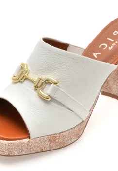 Papuci EPICA albi, 1151846, din piele naturala imagine