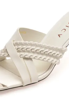 Papuci EPICA albi, 2739, din piele naturala imagine