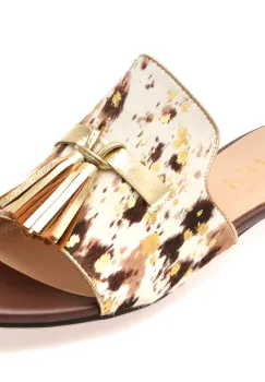 Papuci EPICA albi, 32523, din piele naturala imagine