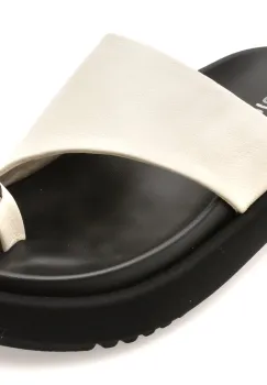 Papuci EPICA albi, 3318, din piele naturala imagine