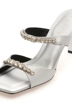 Papuci EPICA argintii, 2368, din material textil imagine