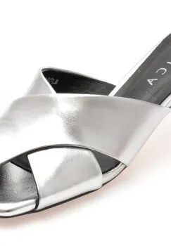 Papuci EPICA argintii, 2737, din piele naturala imagine