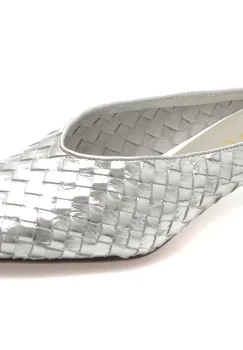 Papuci EPICA argintii, 3721, din piele naturala imagine