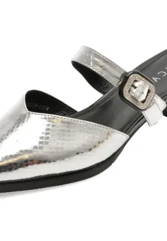 Papuci EPICA argintii, M1012, din piele naturala imagine