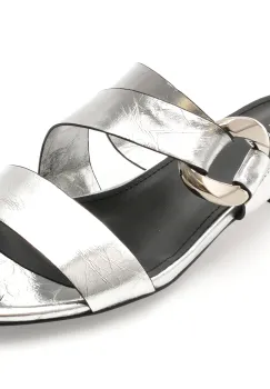 Papuci EPICA argintii, M1029, din piele naturala imagine