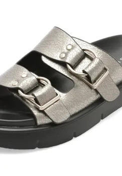 Papuci EPICA argintii, WC60009, din piele naturala imagine