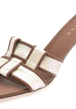 Papuci EPICA bej, L633, din piele naturala imagine