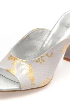 Papuci EPICA gri, 3L595, din piele naturala imagine