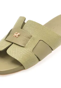 Papuci EPICA kaki, 459983, din piele naturala imagine