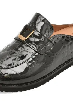 Papuci EPICA negri, 1001303, din piele naturala lacuita imagine