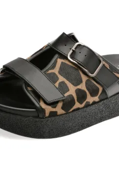 Papuci EPICA negri, 1350C20, din piele naturala imagine