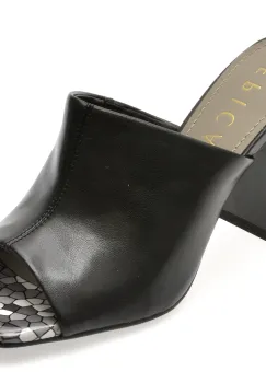 Papuci EPICA negri, 22L909, din piele naturala imagine