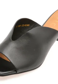 Papuci EPICA negri, 23L, din piele naturala imagine