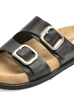 Papuci EPICA negri, 329, din piele naturala imagine