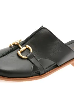 Papuci EPICA negri, 5760796, din piele naturala imagine