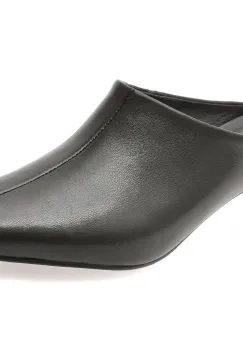 Papuci EPICA negri, 5S56, din piele naturala imagine