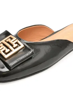 Papuci EPICA negri, 6296012, din piele naturala lacuita imagine